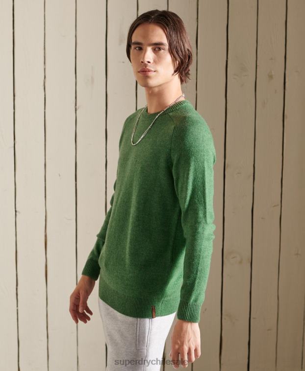 hombres Superdry verde suéter harlo crew 2R68Z5283