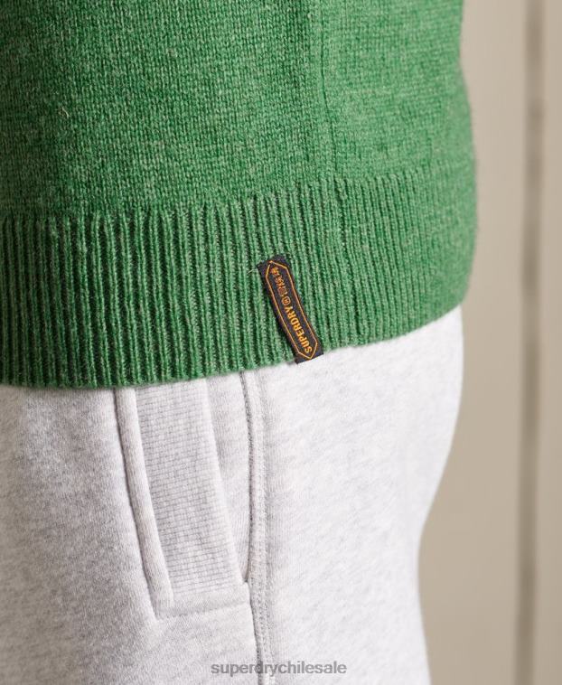 hombres Superdry verde suéter harlo crew 2R68Z5283