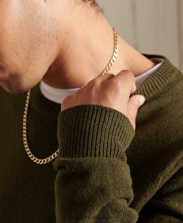 hombres Superdry verde suéter ligero de lana de cordero 2R68Z5287