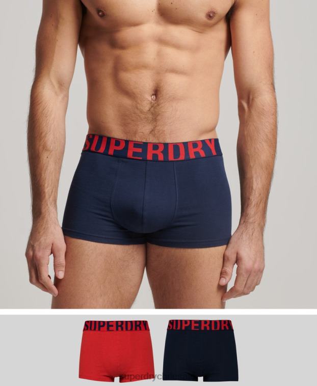 hombres Superdry Armada pack doble de algodón orgánico con logo 2R68Z1797