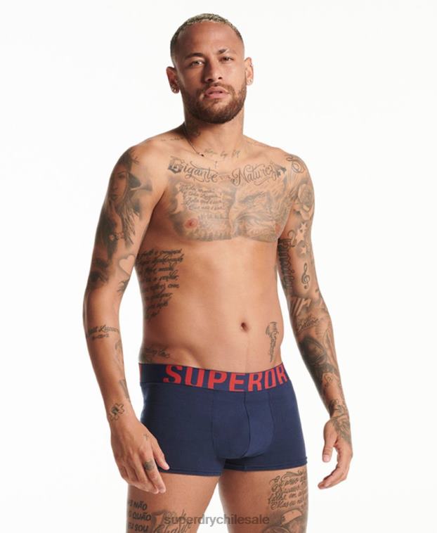 hombres Superdry Armada pack doble de algodón orgánico con logo 2R68Z1797
