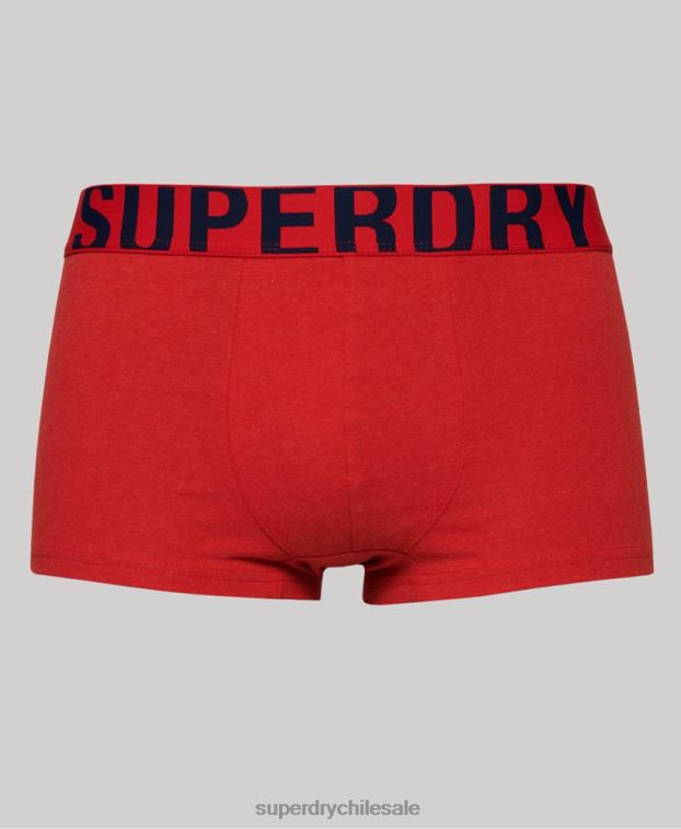 hombres Superdry Armada pack doble de algodón orgánico con logo 2R68Z1797