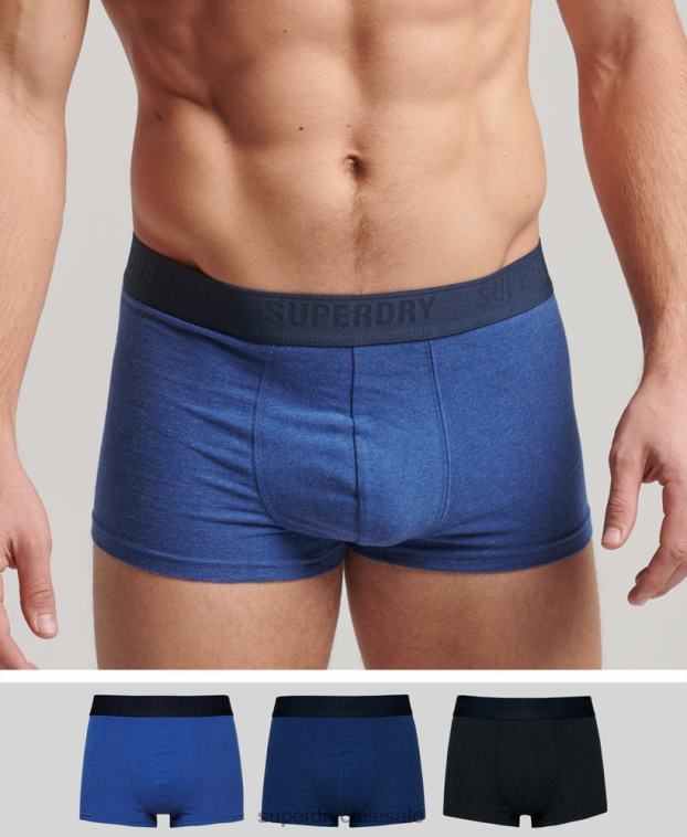 hombres Superdry azul Pack de tres calzoncillos de algodón orgánico 2R68Z1606