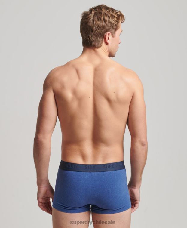 hombres Superdry azul Pack de tres calzoncillos de algodón orgánico 2R68Z1606