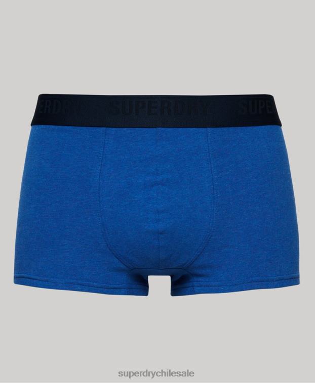 hombres Superdry azul Pack de tres calzoncillos de algodón orgánico 2R68Z1606