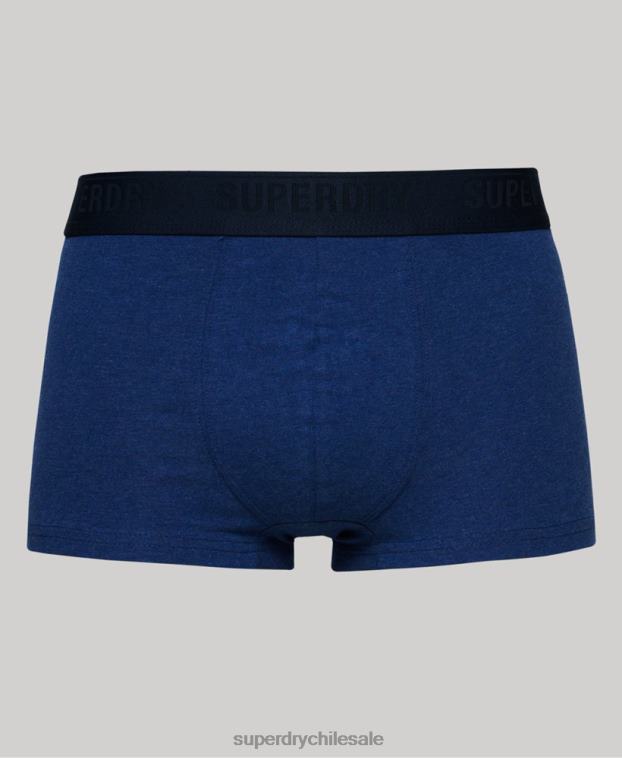 hombres Superdry azul Pack de tres calzoncillos de algodón orgánico 2R68Z1606