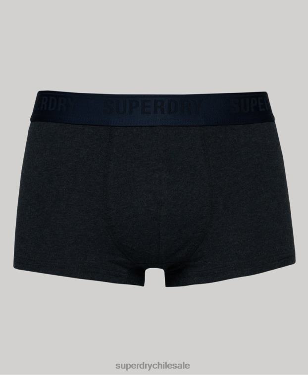 hombres Superdry azul Pack de tres calzoncillos de algodón orgánico 2R68Z1606