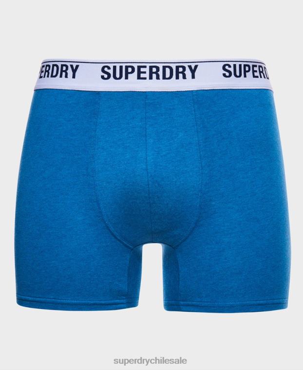 hombres Superdry azul Pack doble de bóxer de algodón orgánico 2R68Z1736