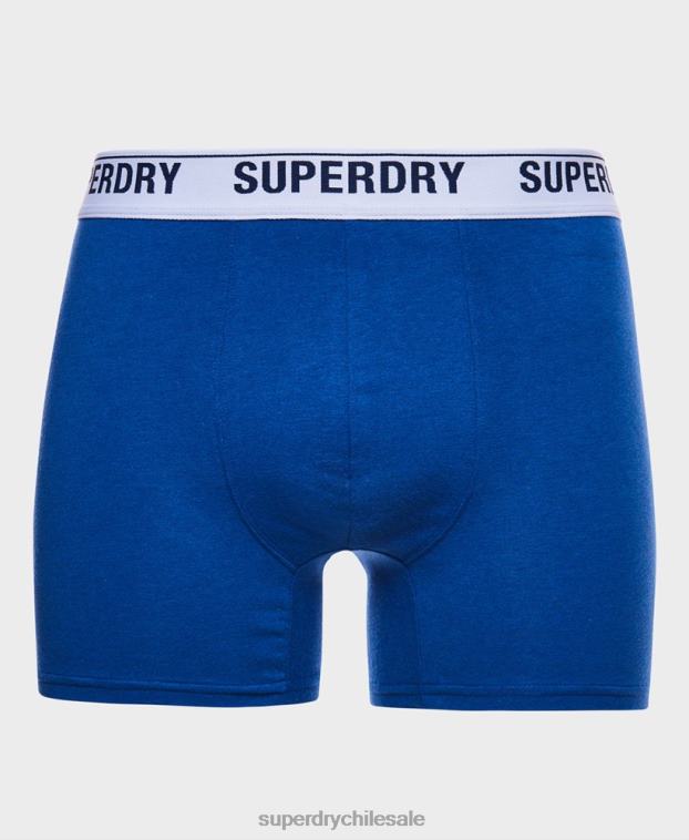 hombres Superdry azul Pack doble de bóxer de algodón orgánico 2R68Z1736