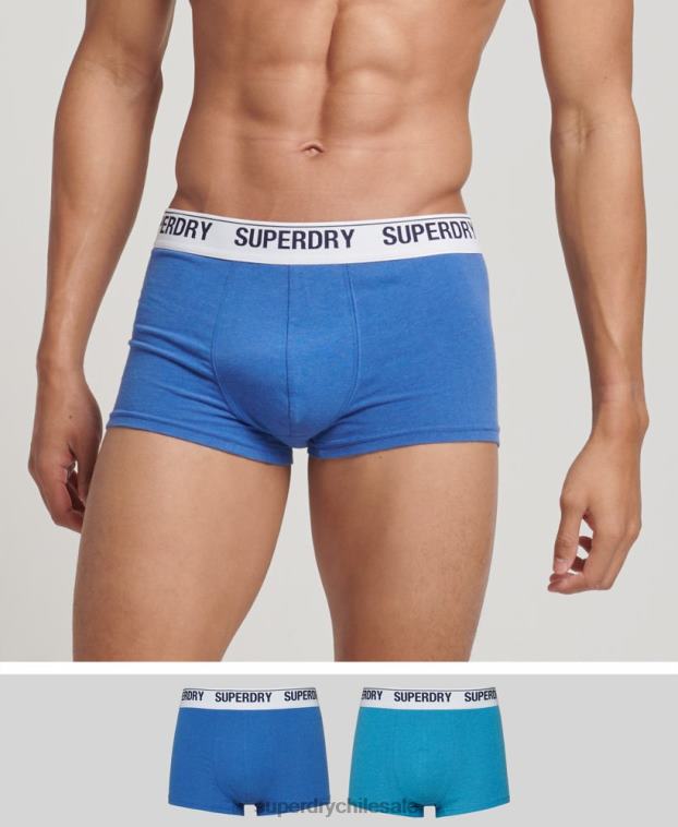 hombres Superdry azul Pack doble de calzoncillos de algodón orgánico 2R68Z1734