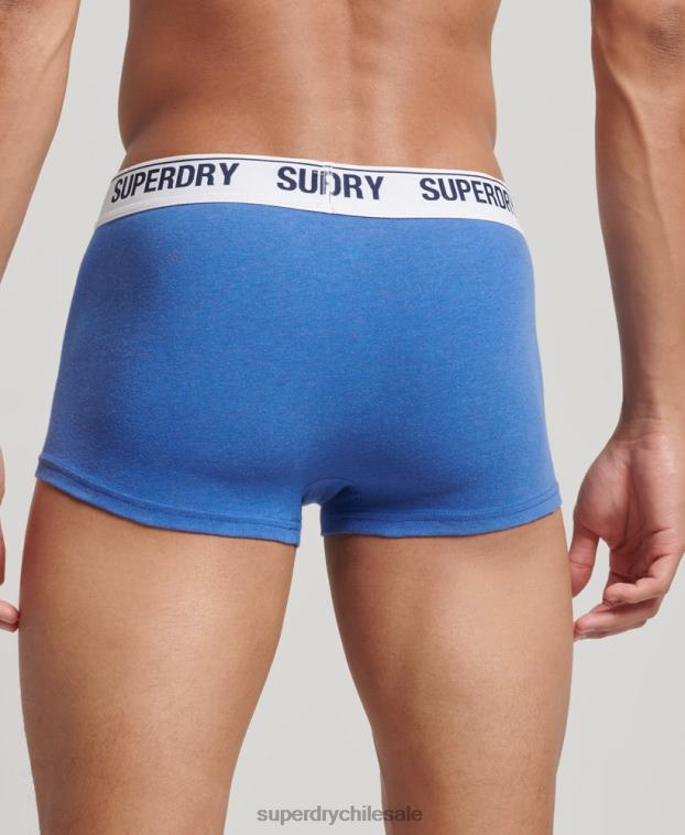hombres Superdry azul Pack doble de calzoncillos de algodón orgánico 2R68Z1734