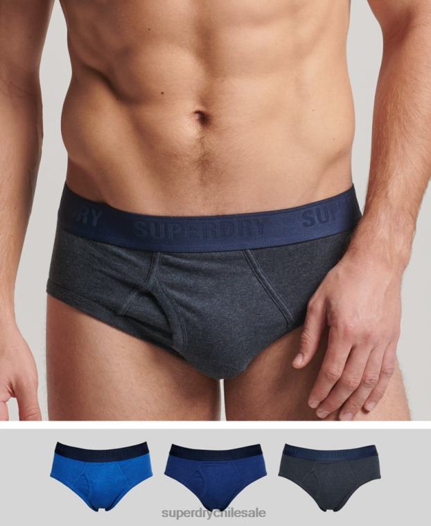 hombres Superdry azul Pack triple de calzoncillos de algodón orgánico 2R68Z1789