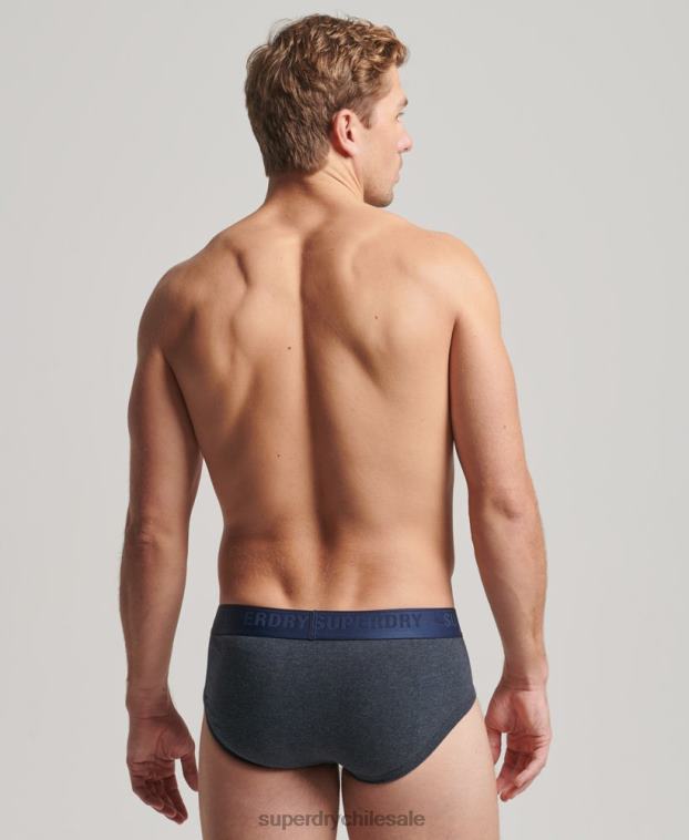hombres Superdry azul Pack triple de calzoncillos de algodón orgánico 2R68Z1789