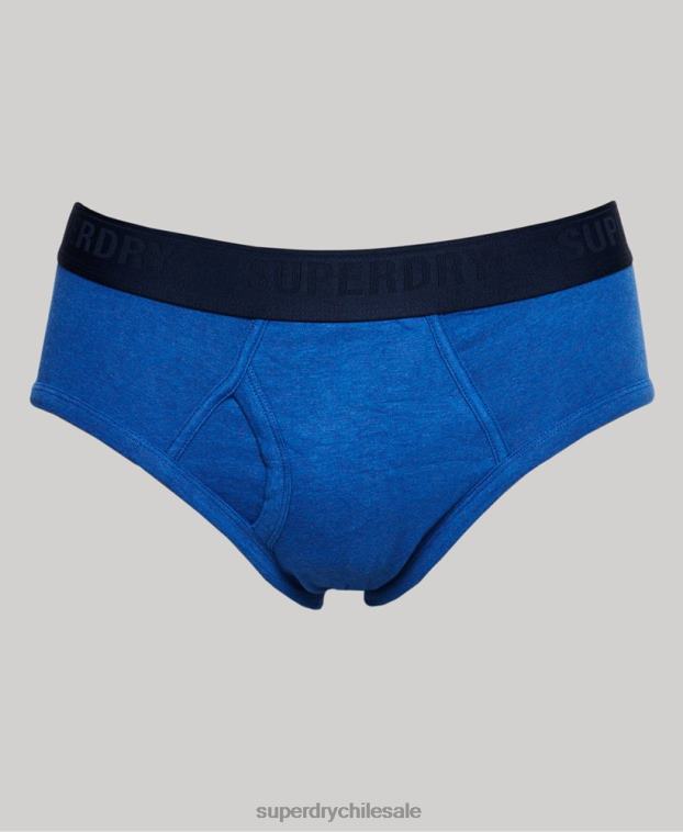 hombres Superdry azul Pack triple de calzoncillos de algodón orgánico 2R68Z1789