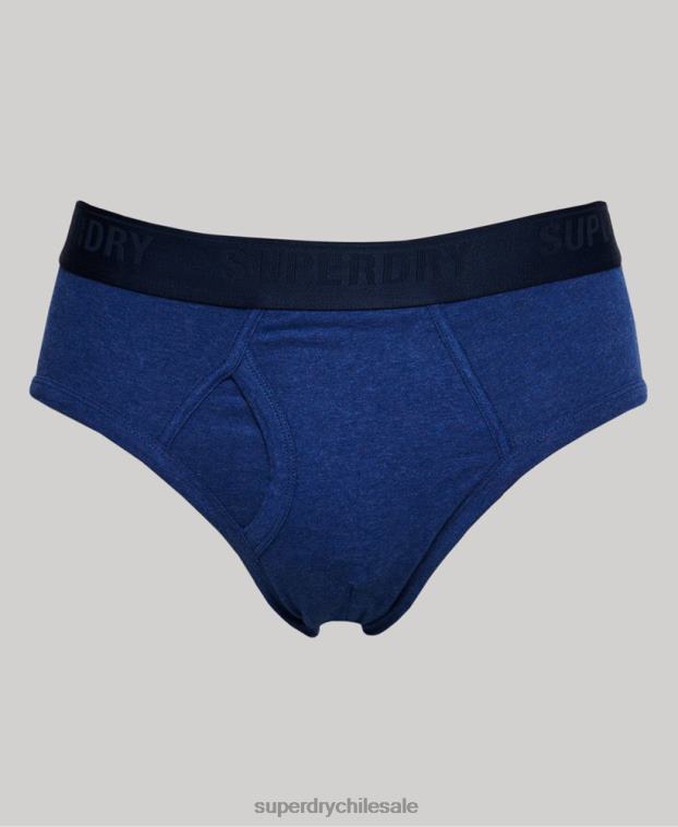hombres Superdry azul Pack triple de calzoncillos de algodón orgánico 2R68Z1789