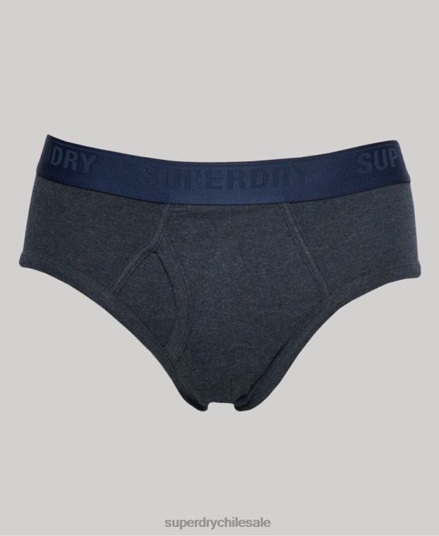 hombres Superdry azul Pack triple de calzoncillos de algodón orgánico 2R68Z1789