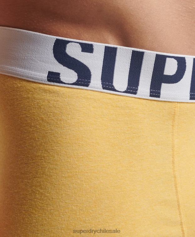hombres Superdry azul pack doble de bóxer de algodón orgánico con logo doble 2R68Z1835