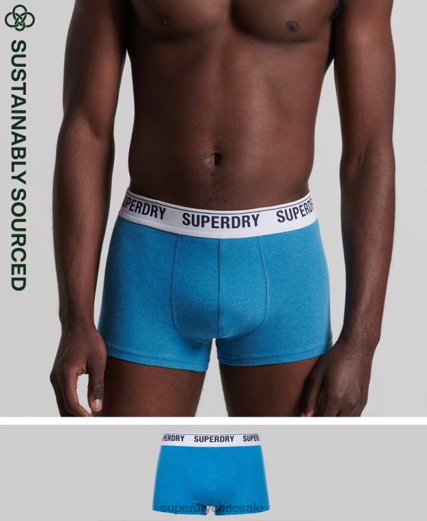 hombres Superdry azul paquete individual de calzoncillos de algodón orgánico 2R68Z1877