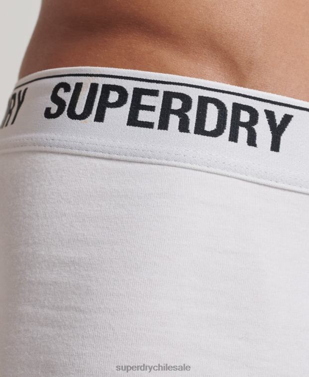 hombres Superdry blanco Pack de tres calzoncillos de algodón orgánico 2R68Z1769