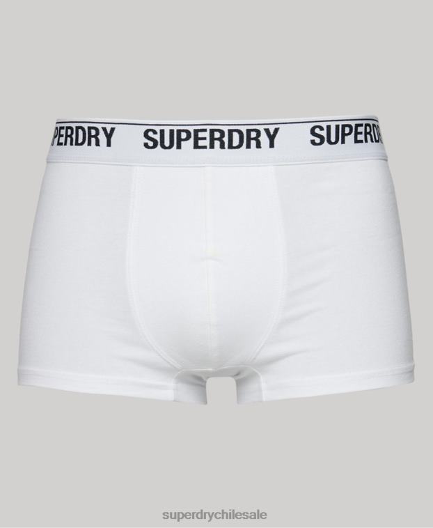 hombres Superdry blanco Pack de tres calzoncillos de algodón orgánico 2R68Z1769