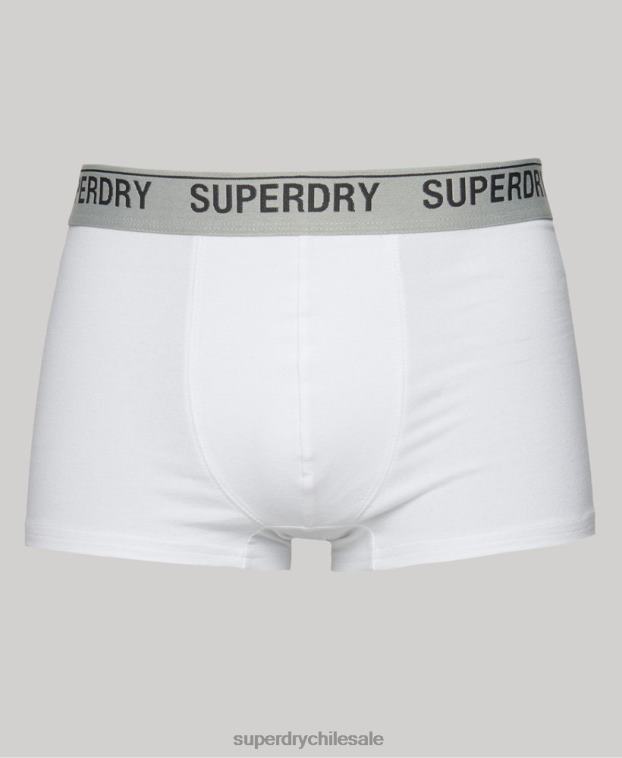 hombres Superdry blanco Pack de tres calzoncillos de algodón orgánico 2R68Z1769