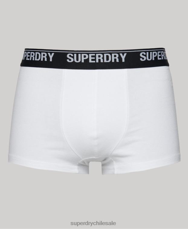 hombres Superdry blanco Pack de tres calzoncillos de algodón orgánico 2R68Z1769