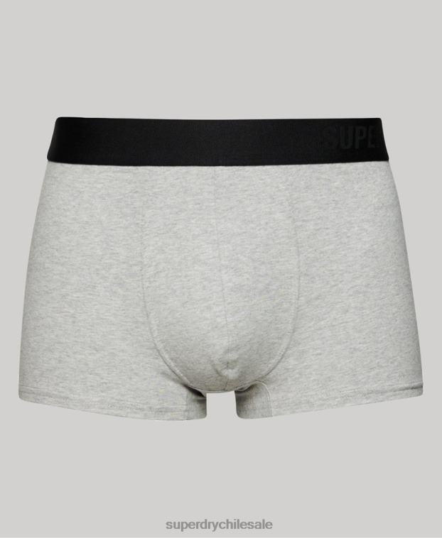 hombres Superdry gris oscuro Pack doble offset de algodón orgánico 2R68Z1778
