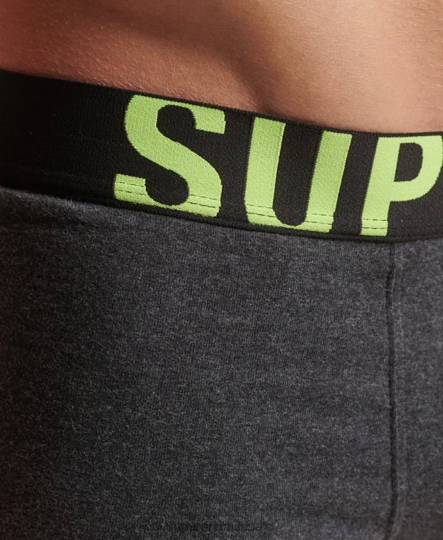 hombres Superdry gris pack doble de algodón orgánico con logo 2R68Z1796
