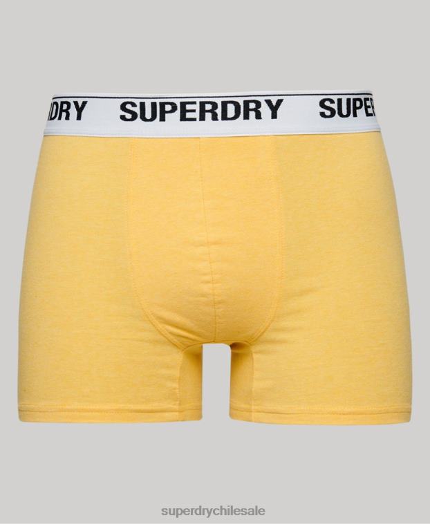 hombres Superdry naranja Pack de tres bóxers de algodón orgánico 2R68Z1618