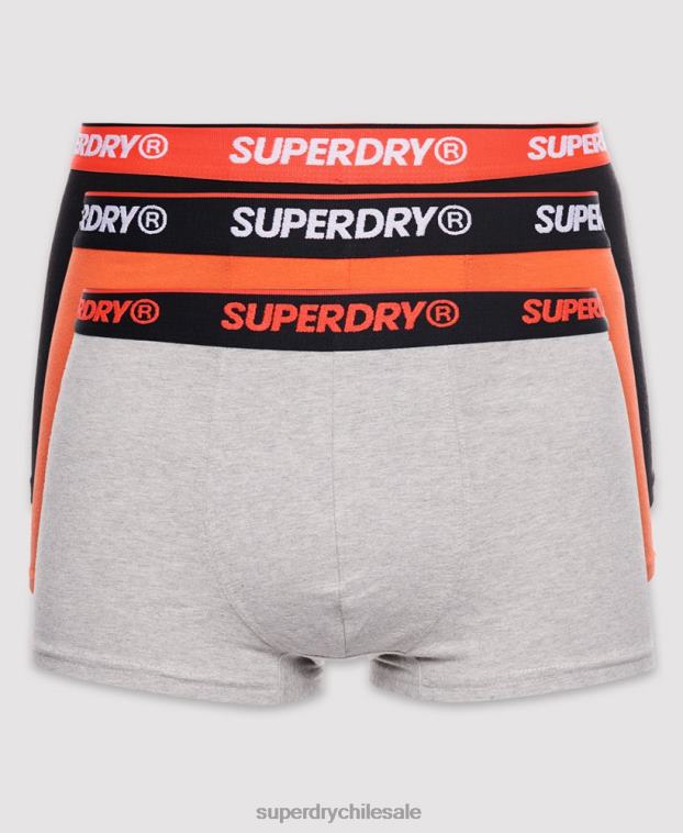 hombres Superdry naranja Pack de tres calzoncillos clásicos de algodón orgánico 2R68Z6498