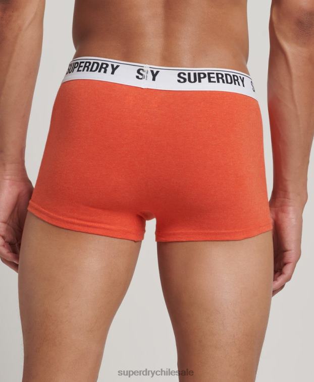 hombres Superdry naranja Pack de tres calzoncillos de algodón orgánico 2R68Z1767