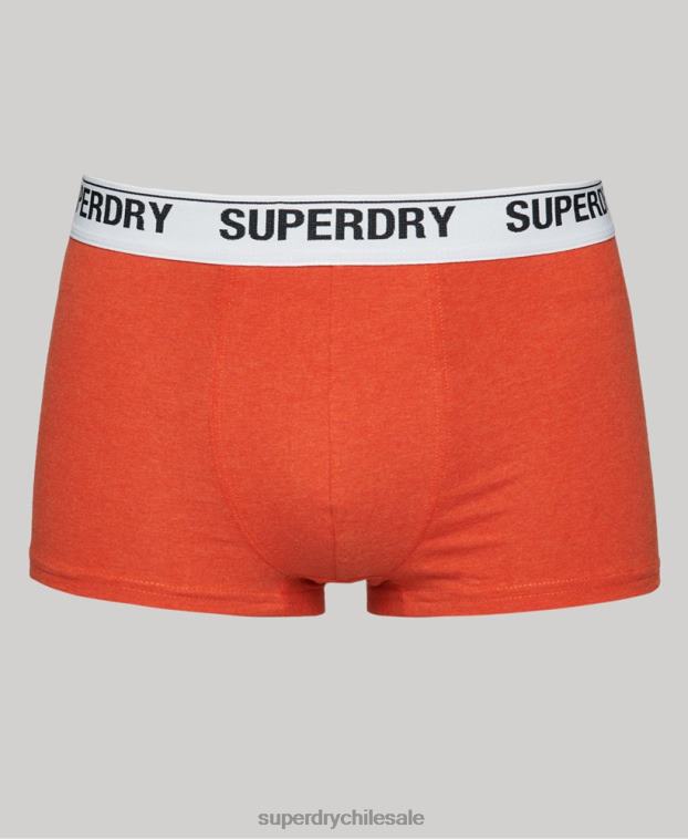 hombres Superdry naranja Pack de tres calzoncillos de algodón orgánico 2R68Z1767