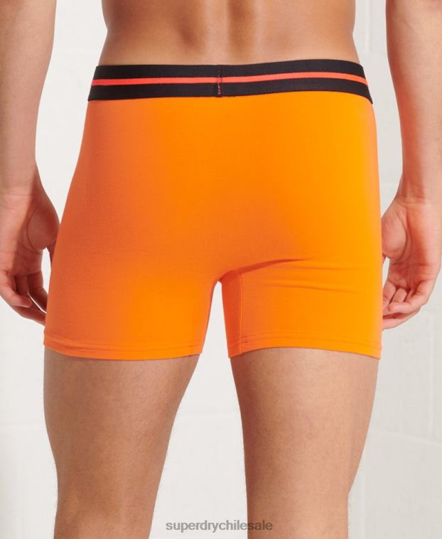 hombres Superdry naranja Pack doble de bóxer de algodón orgánico 2R68Z1881