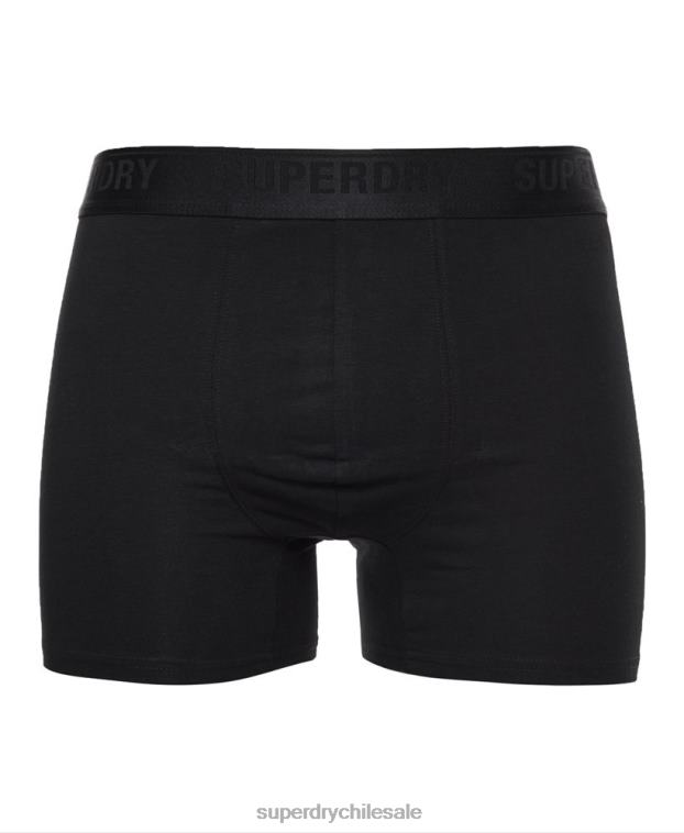 hombres Superdry negro Pack de tres bóxers de algodón orgánico 2R68Z1617