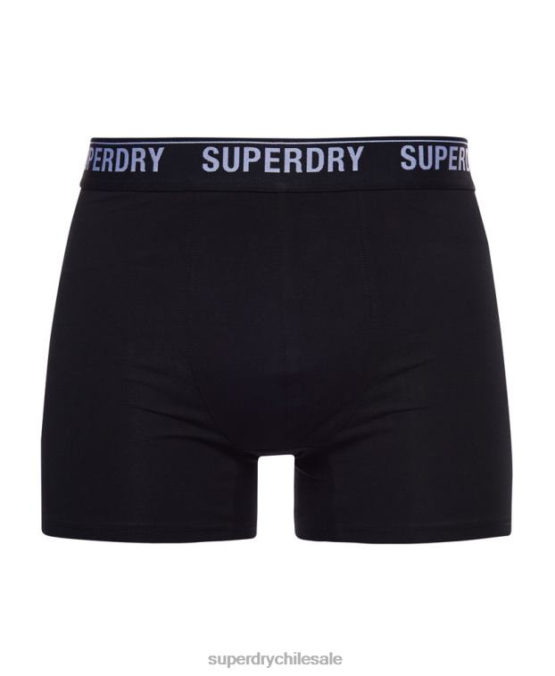 hombres Superdry negro Pack de tres bóxers de algodón orgánico 2R68Z1622