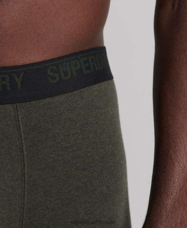 hombres Superdry negro Pack de tres bóxers de algodón orgánico 2R68Z1846