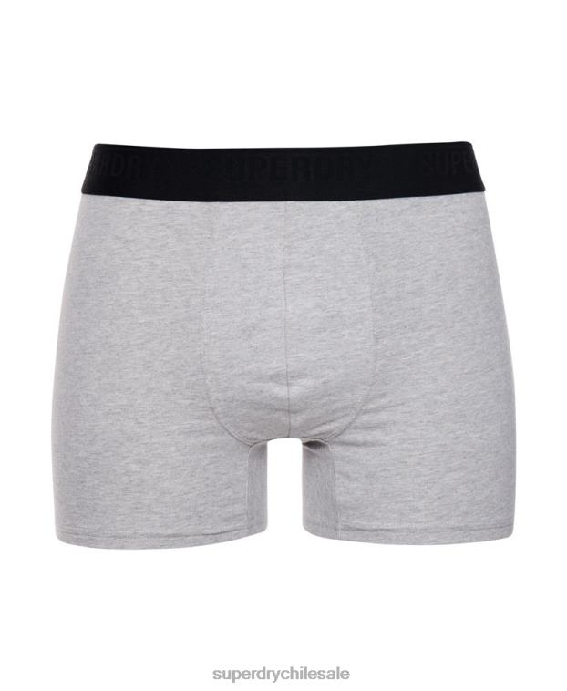 hombres Superdry negro Pack de tres bóxers de algodón orgánico 2R68Z1846