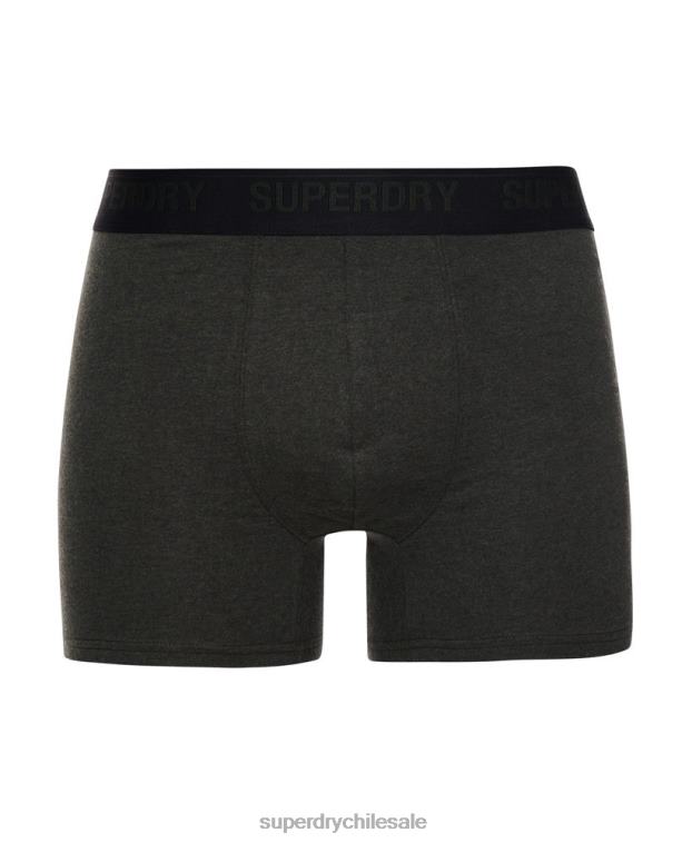 hombres Superdry negro Pack de tres bóxers de algodón orgánico 2R68Z1846