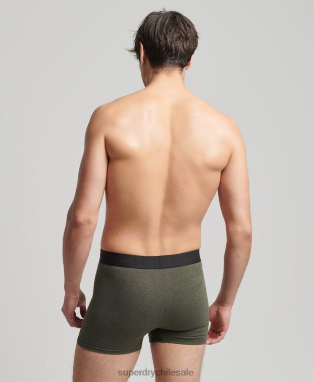 hombres Superdry negro Pack de tres boxers de algodón orgánico 2R68Z1831