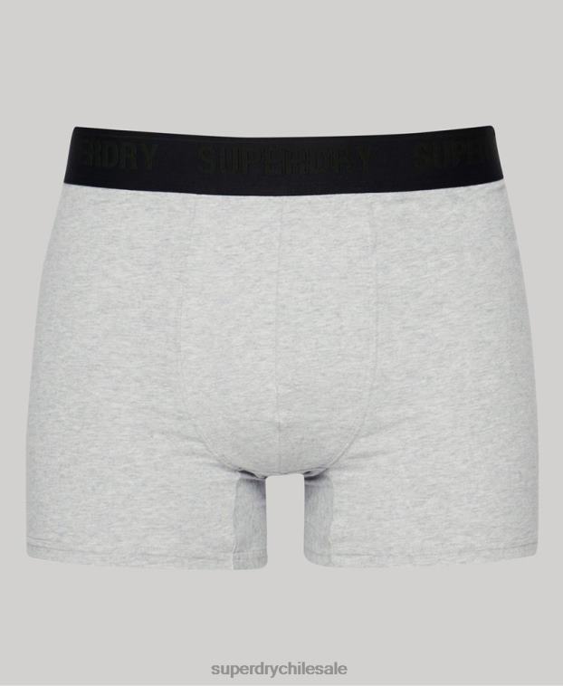 hombres Superdry negro Pack de tres boxers de algodón orgánico 2R68Z1831