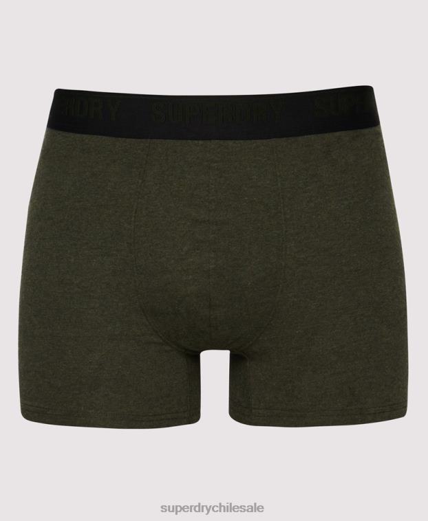 hombres Superdry negro Pack de tres boxers de algodón orgánico 2R68Z1831