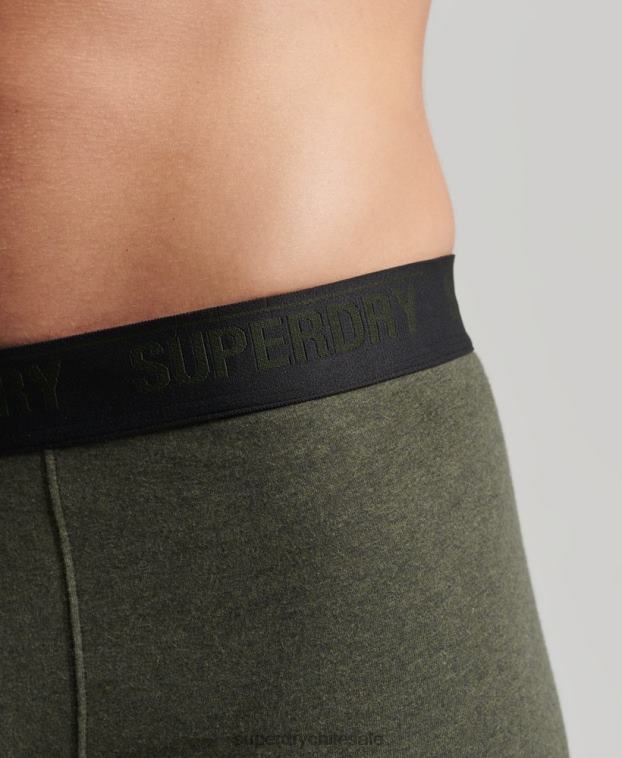 hombres Superdry negro Pack de tres boxers de algodón orgánico 2R68Z1831