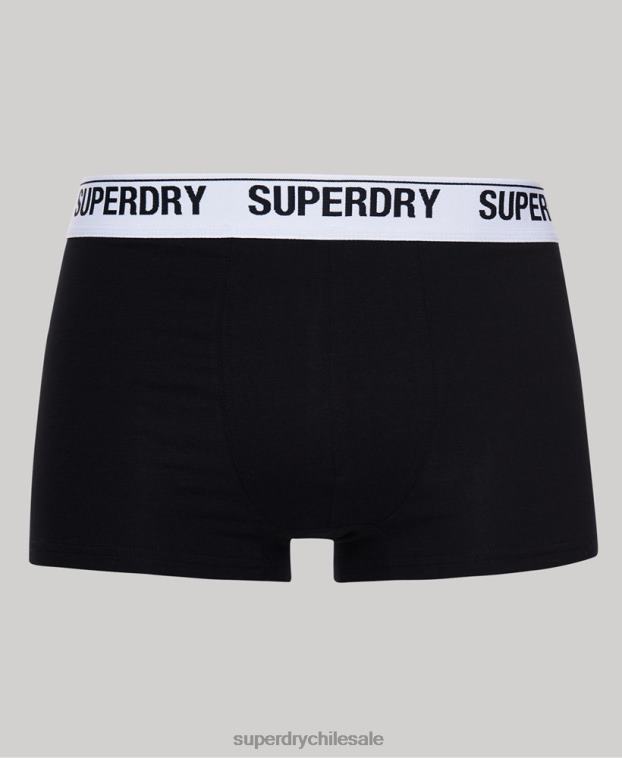 hombres Superdry negro Pack de tres calzoncillos de algodón orgánico 2R68Z1747