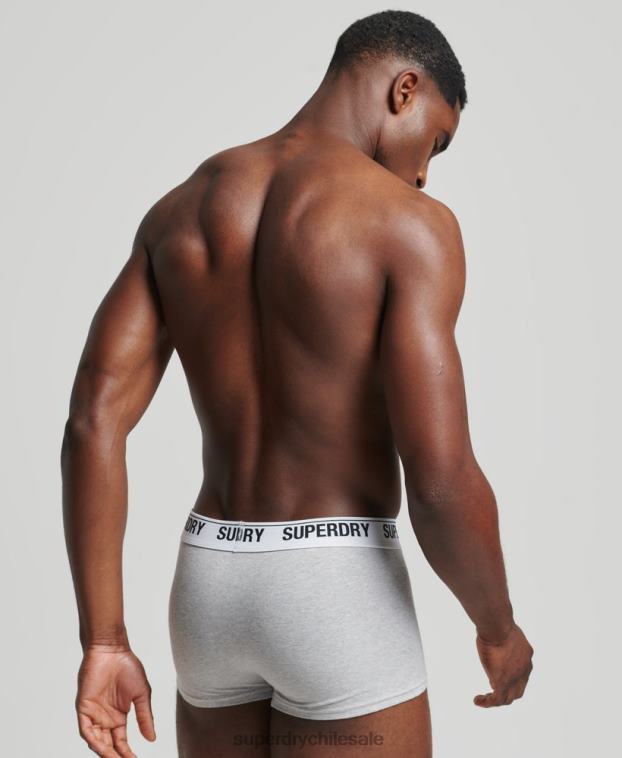 hombres Superdry negro Pack de tres calzoncillos de algodón orgánico 2R68Z1747