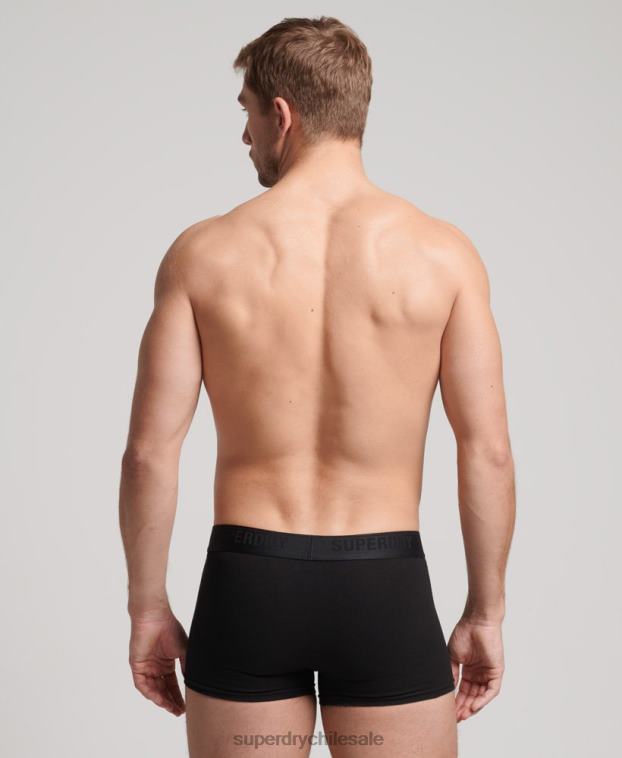 hombres Superdry negro Pack de tres calzoncillos de algodón orgánico 2R68Z1772