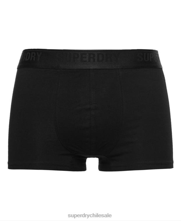 hombres Superdry negro Pack de tres calzoncillos de algodón orgánico 2R68Z1772