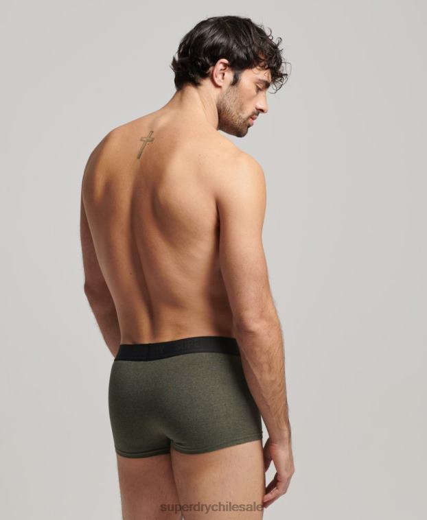 hombres Superdry negro Pack de tres calzoncillos de algodón orgánico 2R68Z1786
