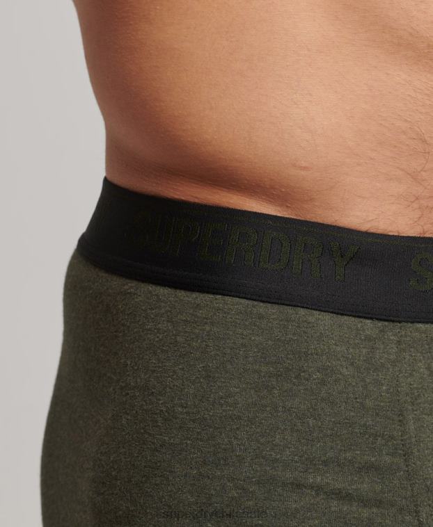 hombres Superdry negro Pack de tres calzoncillos de algodón orgánico 2R68Z1786