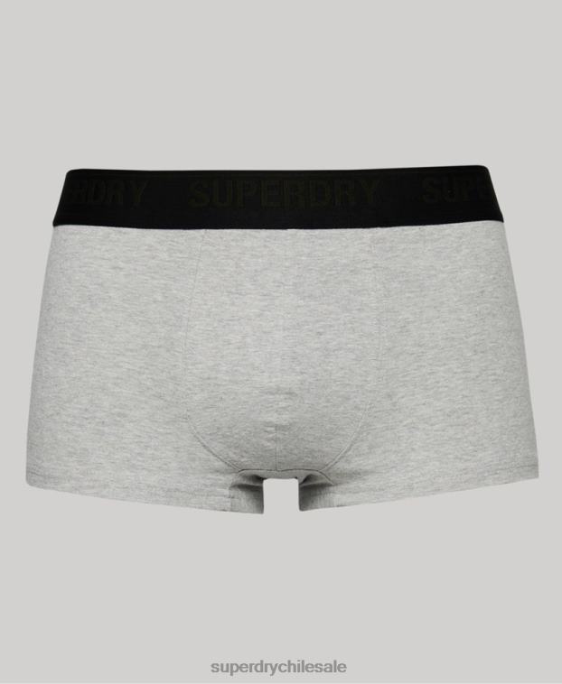 hombres Superdry negro Pack de tres calzoncillos de algodón orgánico 2R68Z1786