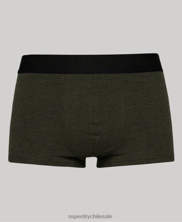 hombres Superdry negro Pack de tres calzoncillos de algodón orgánico 2R68Z1786